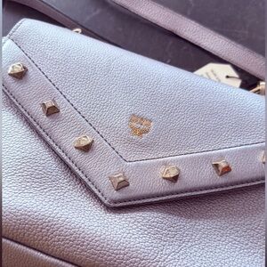 CLOSET CLEAR OUT Beautiful MCM Women's Silver Pebbled Leather Crossbody Bag